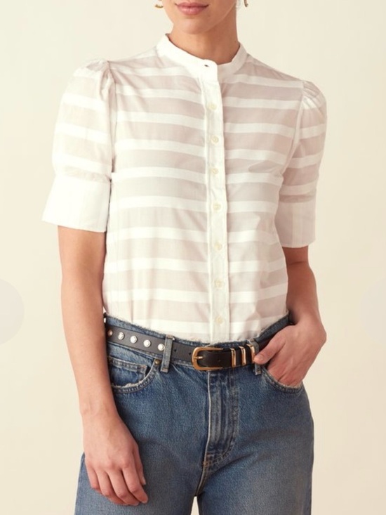 Tops - The Shirt by Rochelle Behrens Short Puff Shoulder Top